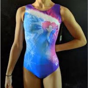 GK Disney Gymnastics Leotard Frozen "Elsa And Anna" Size XS